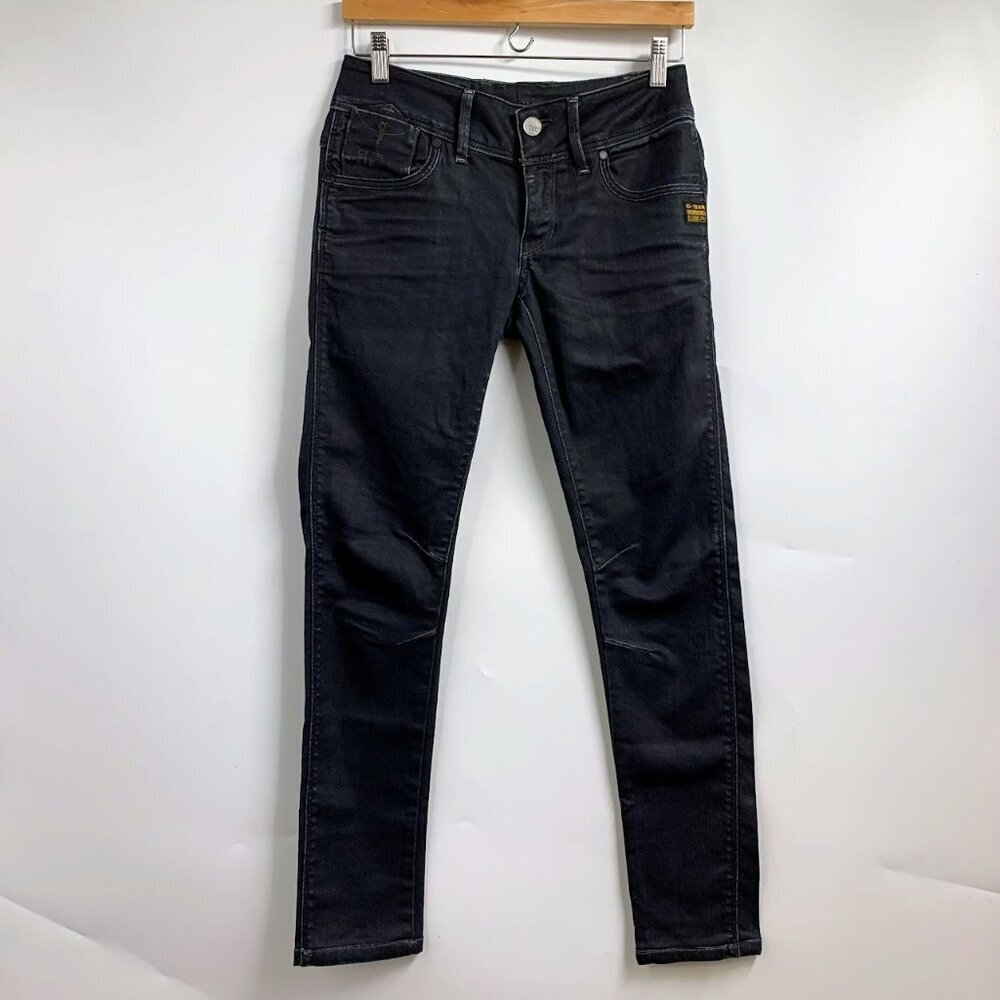G-star Raw Denim Women's Skinny Fender Waxed‎ Slim Fit Trousers Size 27
